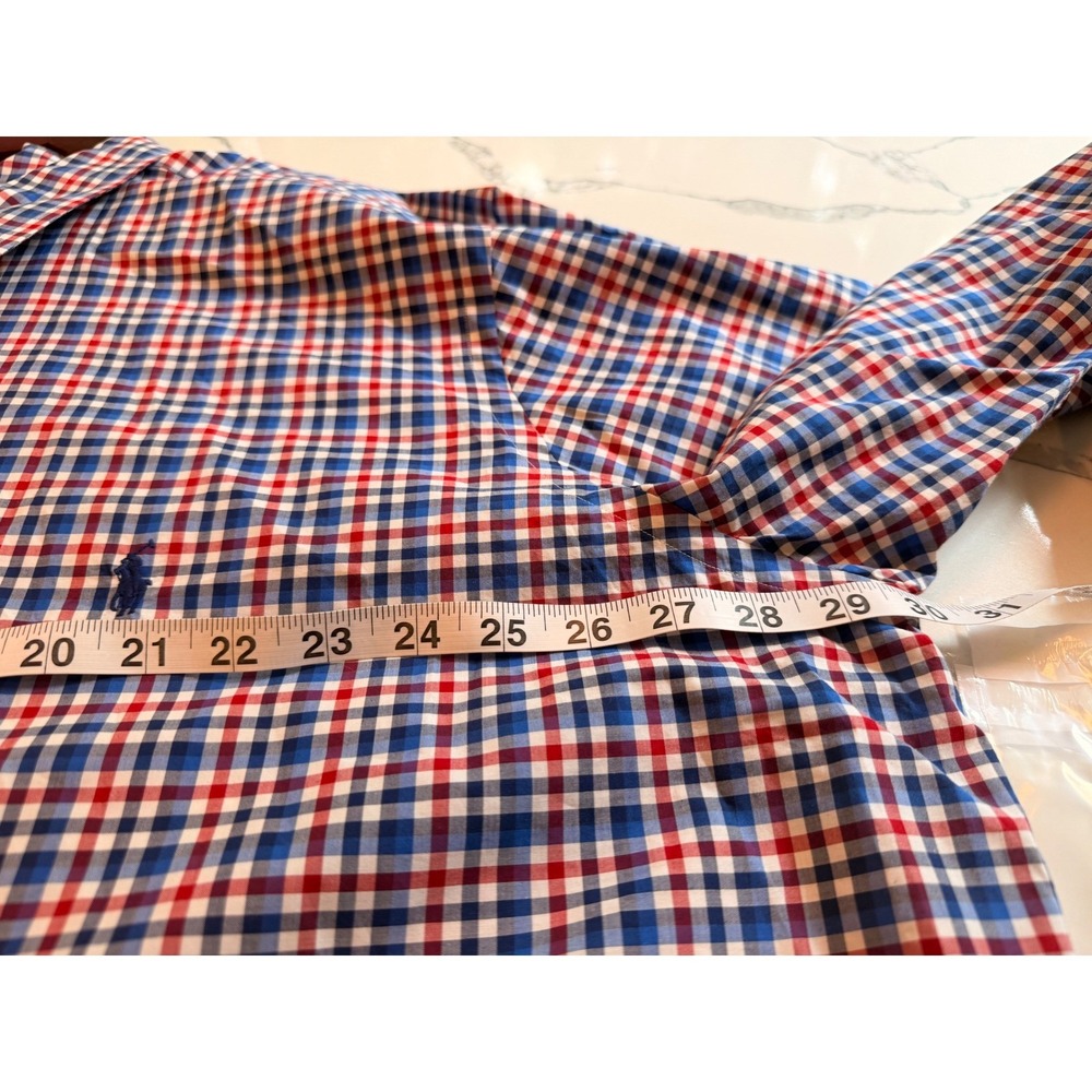 Polo Ralph Lauren Mens 2XB Red Blue Gingham Cotton Stretch Button Down Shirt - Picture 3 of 9